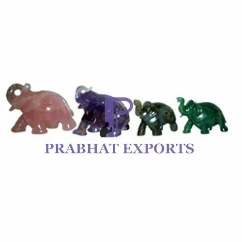 Marble Elephant Multicolor Stone Elephant Figures, for Exterior Decor