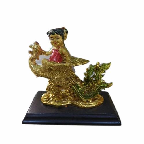 Golden (Gold Plated) Girl Dragon Statue