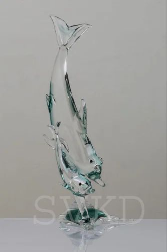 Sea Green SVKD Glass Dolphin Figurine