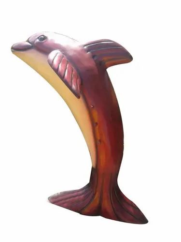 Fish Cherry Vertical Fiberglass Dolphin Statue, For Park Decoration