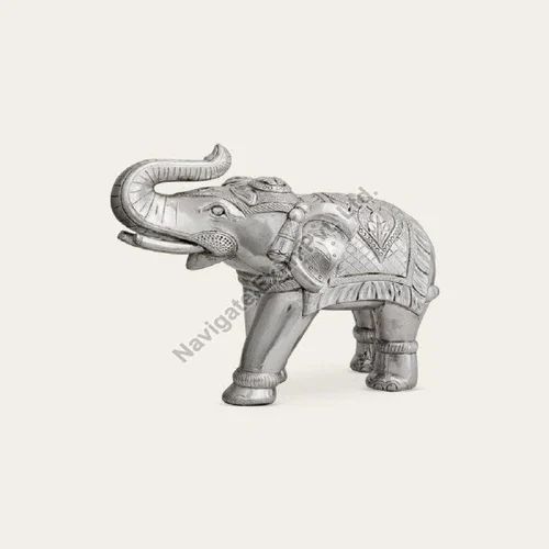 Silver Coated Elephant Statue