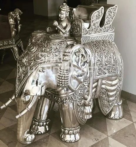 Silver Plated Elephant Statue