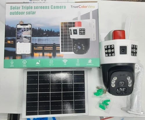 Solar 5MP 3K UHD PTZ 4G Sim CCTV Camera with Motion Detection,Color Night Vision, Built in Battery