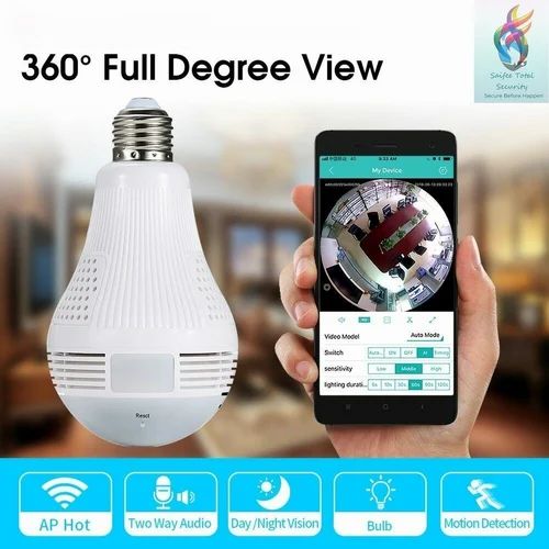 Hidden Camera in Light Bulb with Wi-Fi & Mobile App Connectivity (1080p)