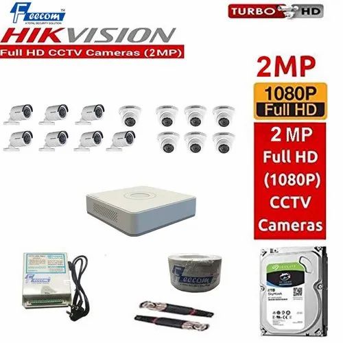 Feecom Hikvision 2-Mp Full Hd DVR 16-Ch Combo With 7-Pc Dome Camera 2-Mp & 7-Pc Bullet Camera 2-Mp W