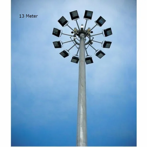 Mild Steel Single-Arm 13 Meter Octagonal Poles, For Outdoor, >12m
