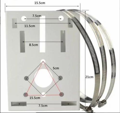 Bectro Pole Clamp Mounting CCTV Camera Bracket with 3 Nos. 200mm SS Rings
