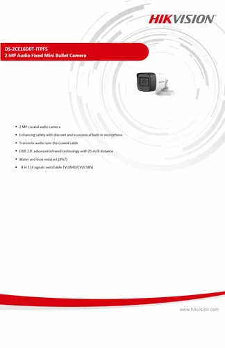 Hikvision 2MP HD Bullet Camera
