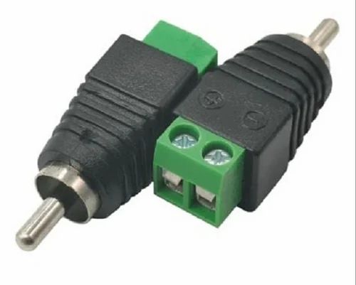 MaK WOrLD RCA Male Pin 2-Pole Phono Plug Adapter Converter Connector for CCTV Camera