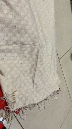 Cotton Ladies White Plain Stole