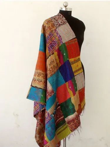 Vintage Silk Kantha Scarf
