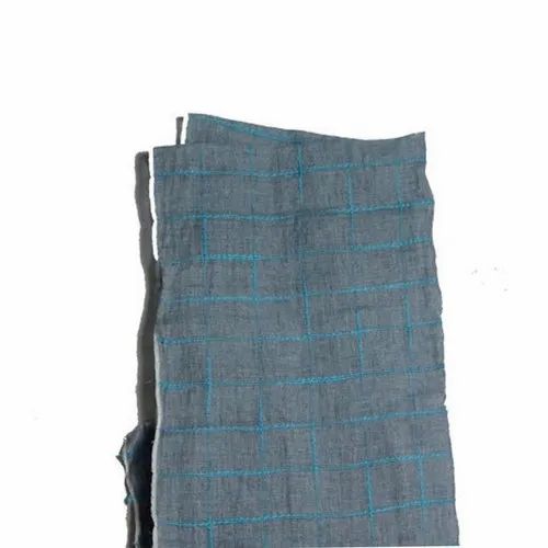 Casual Wear Ladies Blue Check Linen Stole