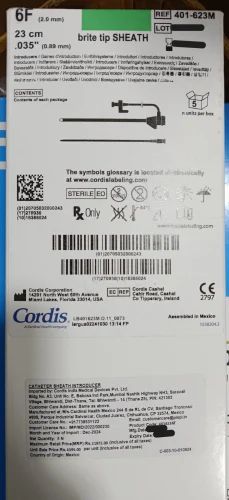 Cordis Brite Tip Sheath Introducer (4 Fr up to 11 Fr)