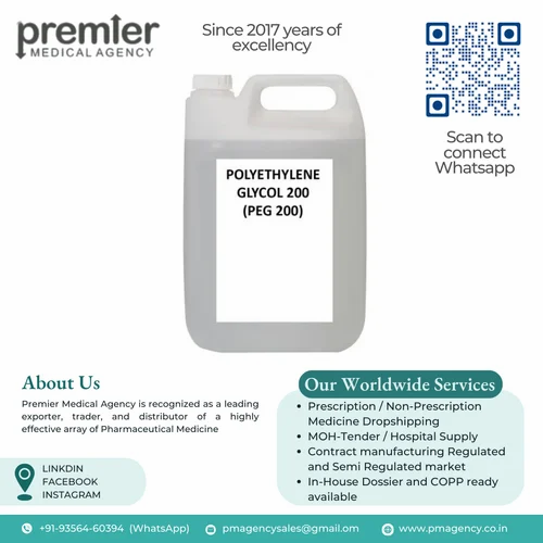 Industrial Grade Polyethylene Glycol Peg 200, 50 litres Drum, 99.9%
