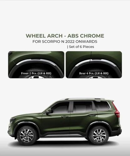Mahindra Scorpio N All Models Wheel Arch Chrome Garnish Fender Chrome Trim - Set of 6 Pcs ABS