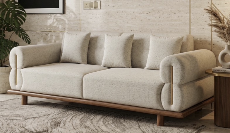 Curved Arm 3-Seater Sofa