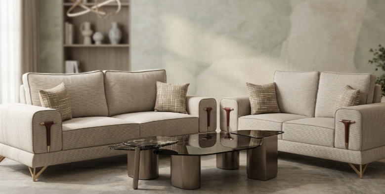 Royal Crafted Fabric Sofa Set