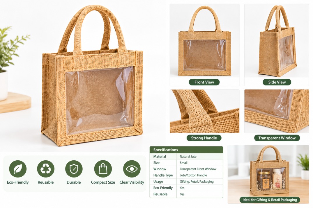 Jute Bag with Window (Small)