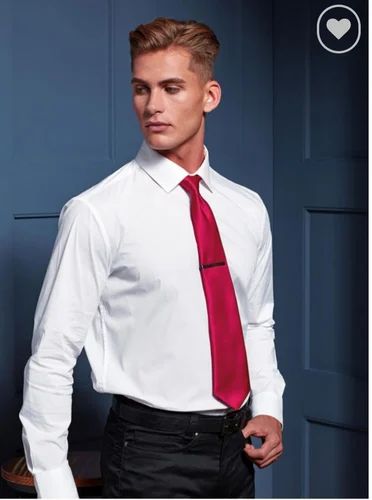 Plain White Cotton Shirt, Formal