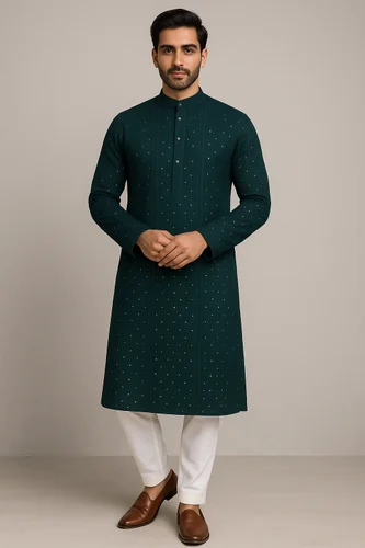 Sequin Embroidered Kurta Pajama Set