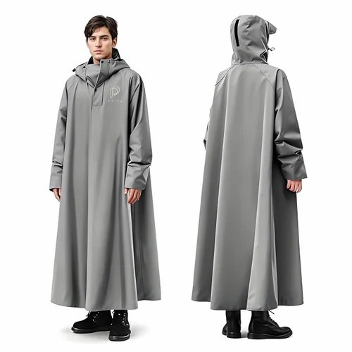 Long Rain Coat Waterproof Raincoat For Adults Reusable Hooded Rain Poncho B0G6ZBS4X6
