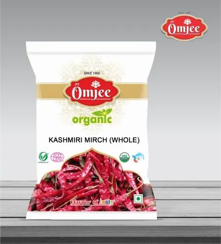 Omjee Kashimiri Mirch Kashmiri Red Chilli Whole 100 Gm, For Cooking, Pan India