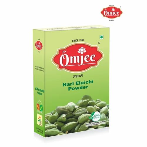 OmJee Green Cardamom Powder 50 Gm, Packaging Type: Box, Packaging Size: 60