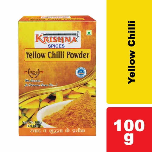 Premium Yellow Chilli Powder (Medium Heat, Stemless) - 100g