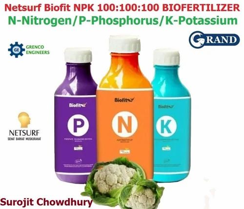 Netsurf Biofit Npk 100:100:100 Liquid Bio Fertilizer For Organic Farming Crops, Plant & Vegitables