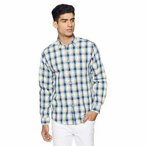 Cotton Casual Wear Mens Check Winter Shirts, Size: M-XXL