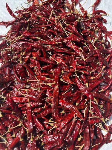 Guntur S4 Sannam Red Chillies, With Stem
