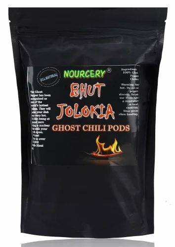 Nourcery Bhut Jolokia Ghost Chilli Pods, Packaging: Plastic Pouch
