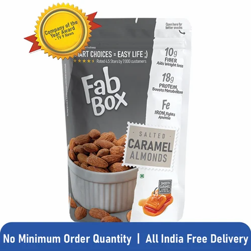 Salted Caramel Almonds, Packaging Size: Pack