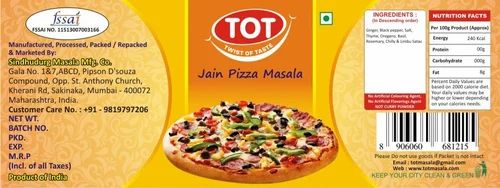 Jain Pizza Masala, Packaging Size: 50g, Packaging Type: Bottle