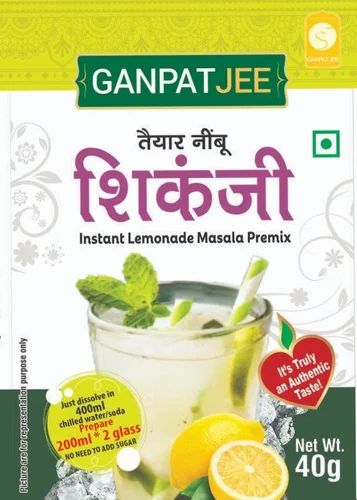 Ganpatjee Instant Shikanji powder, Packaging Size: 100 gm, Paper Box