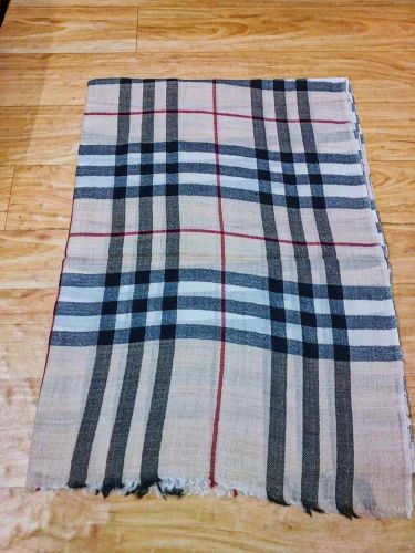 Beige Fine Wool Burberry Check Stole