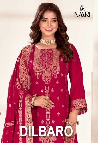 Cotton Hand Work Ethnic Festive Wear Dress Material