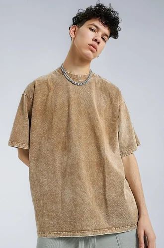 Men's Vintage Acid Washed Cotton T Shirt