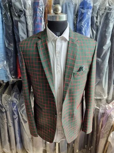 Green 2 piece Men Wedding Suits, Cotton Blend