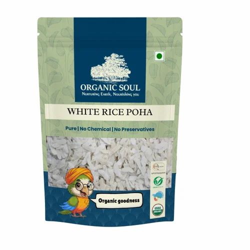 Medium Organic White Rice Poha, 500 g