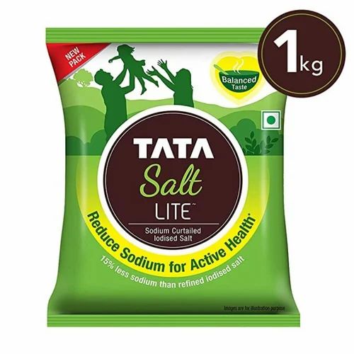 White Powder TATA Lite Sodium Curtailed Iodised Salt, Packaging Size: 1 Kg, Grade: A Grade