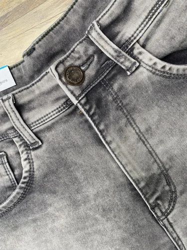 Cotton Polyester Faded Ladies Printed Jeans, Straight Fit