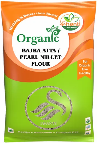 Shanti Indian Organic Bajra Atta Pearl Millet Flour, 1 Kg