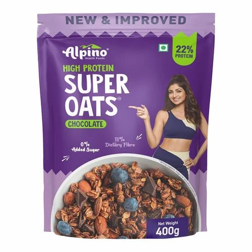 Instant 400 g Alpino High Protein Chocolate Oats, Packaging Type: Packets
