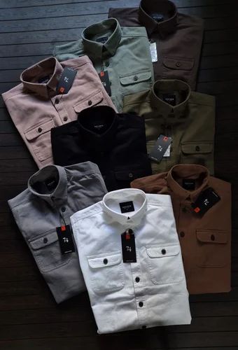 Cotton Plain Men Full Sleeve Casual Shirts