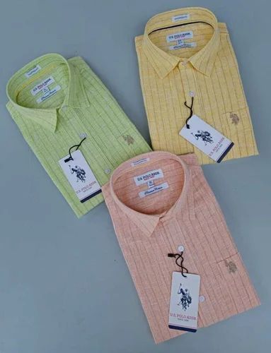 Cotton Stripe Print Men's Full Sleeve Printed Shirts, Formal