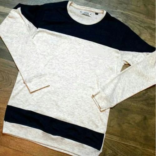 Cotton Striped Men T Shirt, Round Neck