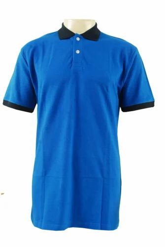 Cotton Printed Men Collar T Shirt, Polo Neck