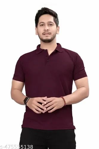 Mens Plain Polo T Shirt, Fabric: Polycotton, 220 GSM