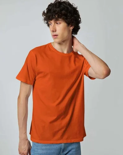 Round Neck Poly Cotton T Shirt, 180 GSM